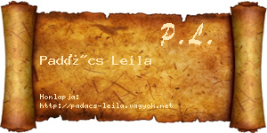 Padács Leila névjegykártya